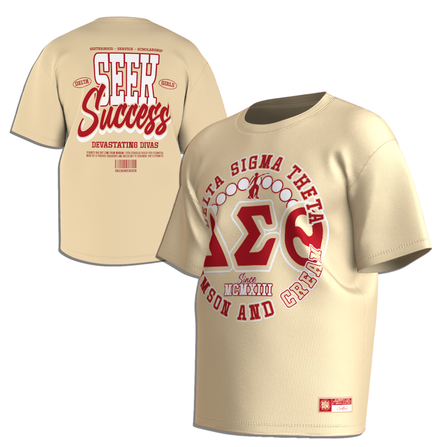 DST Crimson and Cream Tshirt