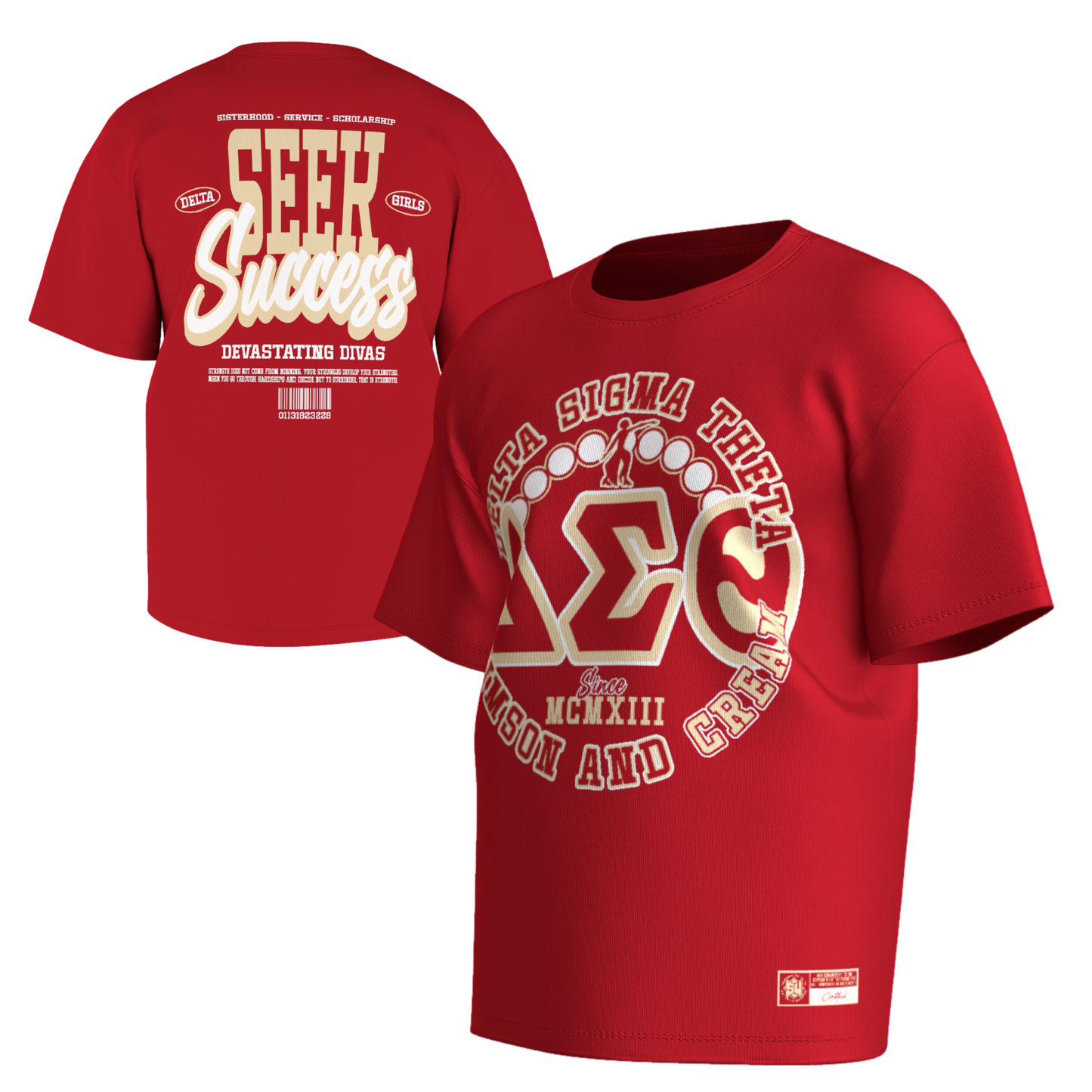 DST Crimson and Cream Tshirt