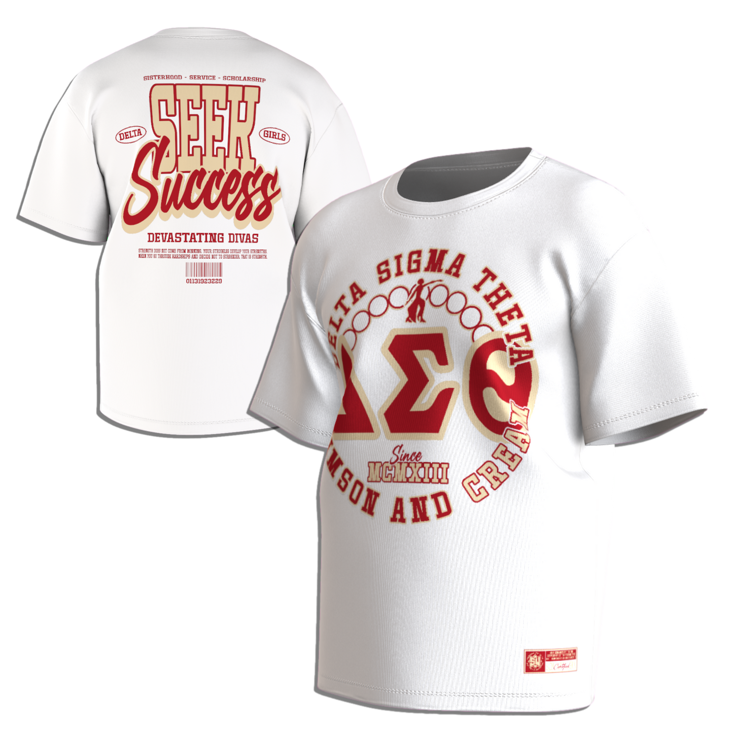 DST Crimson and Cream Tshirt